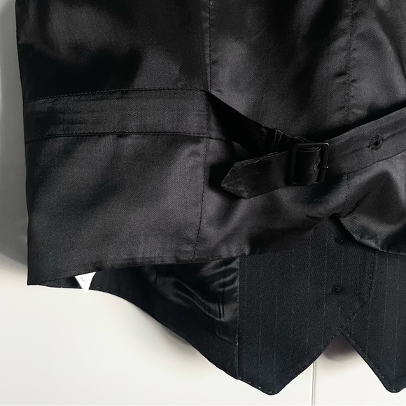 Zara Pinstripe Poly Wool Blend Vest Size M EUC - Picture 13 of 13